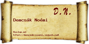 Demcsák Noémi névjegykártya